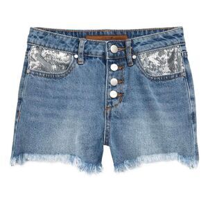 Joe’s Jeans NWT The Kinsley Girls Demin Frayed Sparkle cutoff Shorts 14